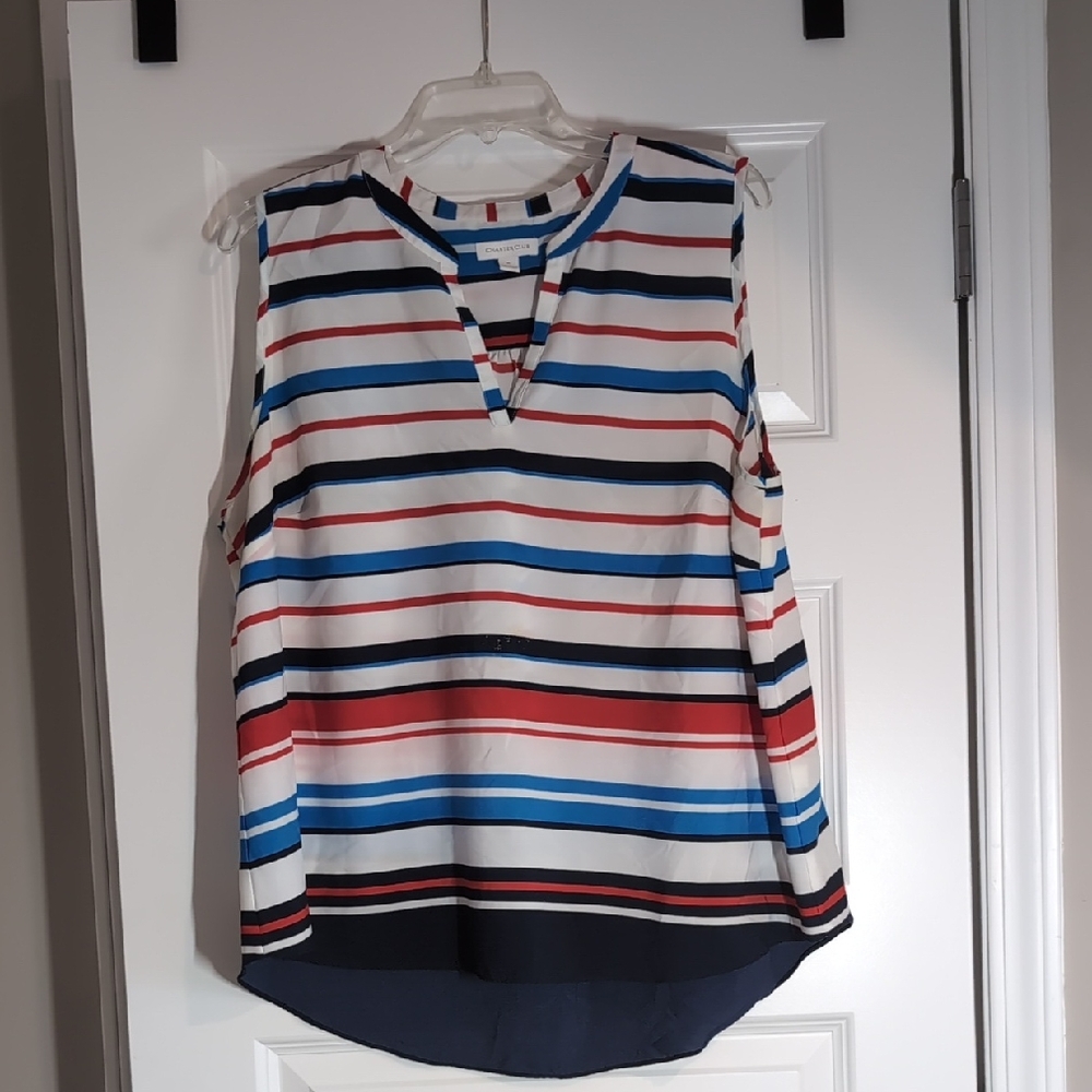 Charter Club Multicolor Striped Sleeveless Blouse